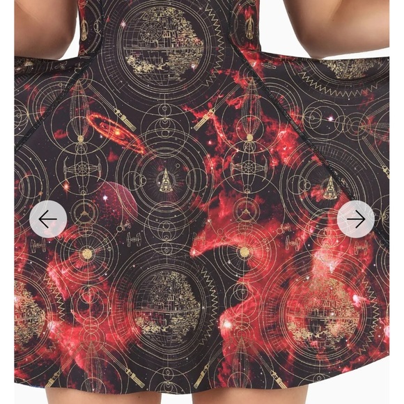 RARE Black Milk REBEL ALLIANCE VS GALACTIC EMPIRE INSIDE OUT DRESS size Large - Picture 9 of 13